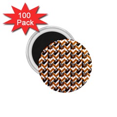 Vintage Camera Chevron Orange 1 75  Magnets (100 Pack) 