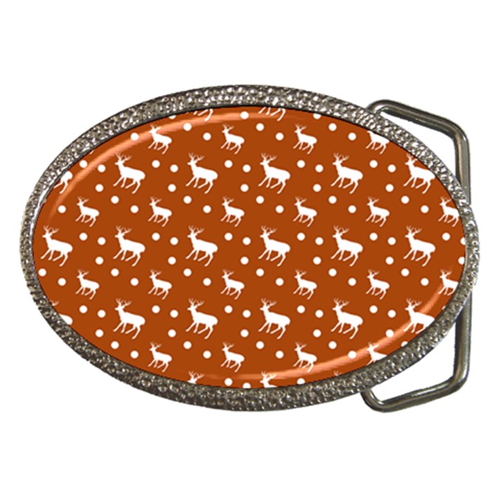 Deer Dots Orange Belt Buckles