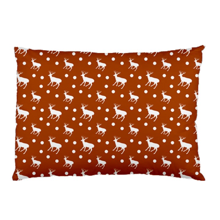 Deer Dots Orange Pillow Case