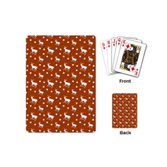 Deer Dots Orange Playing Cards (mini) by snowwhitegirl