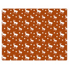 Deer Dots Orange Double Sided Flano Blanket (medium) 