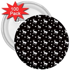Deer Dots Brown 3  Buttons (100 Pack)  by snowwhitegirl