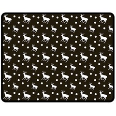 Deer Dots Brown Double Sided Fleece Blanket (medium) 