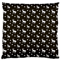 Deer Dots Brown Large Flano Cushion Case (two Sides)