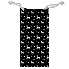 Deer Dots Black Jewelry Bag