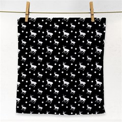 Deer Dots Black Face Towel by snowwhitegirl