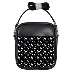 Deer Dots Black Girls Sling Bag