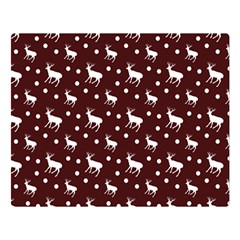 Deer Dots Red Double Sided Flano Blanket (large) 