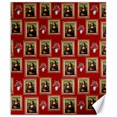Mona Lisa Frame Pattern Red Canvas 20  X 24 