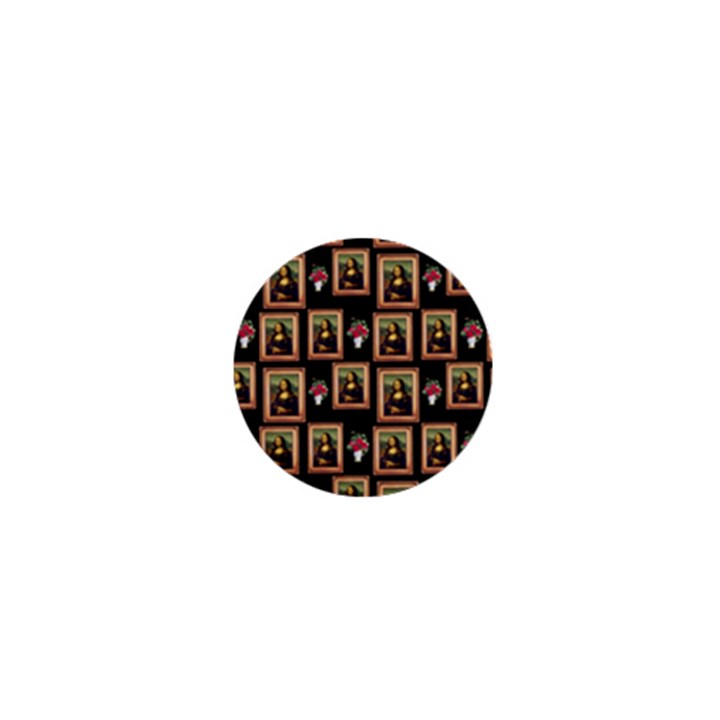 Mona Lisa Frame Pattern 1  Mini Buttons