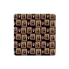 Mona Lisa Frame Pattern Square Magnet by snowwhitegirl