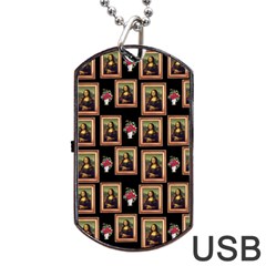 Mona Lisa Frame Pattern Dog Tag Usb Flash (one Side)