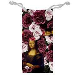 Mona Lisa Floral Black Jewelry Bag