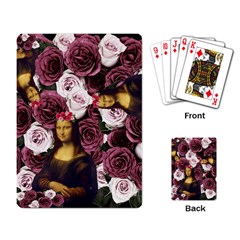 Mona Lisa Floral Black Playing Cards Single Design