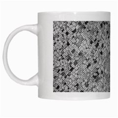 Cracked Texture Abstract Print White Mugs