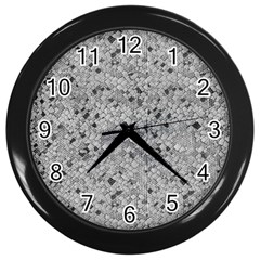 Cracked Texture Abstract Print Wall Clock (Black)