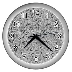 Cracked Texture Abstract Print Wall Clock (Silver)