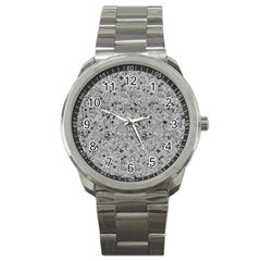 Cracked Texture Abstract Print Sport Metal Watch