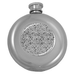 Cracked Texture Abstract Print Round Hip Flask (5 oz)