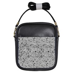 Cracked Texture Abstract Print Girls Sling Bag