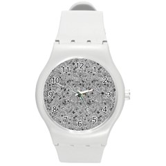 Cracked Texture Abstract Print Round Plastic Sport Watch (M)