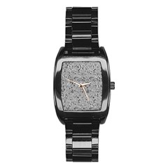 Cracked Texture Abstract Print Stainless Steel Barrel Watch