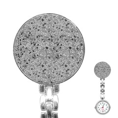 Cracked Texture Abstract Print Stainless Steel Nurses Watch