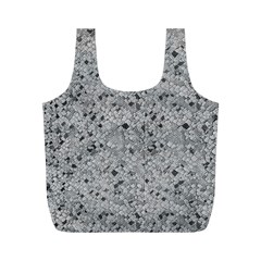 Cracked Texture Abstract Print Full Print Recycle Bag (M)