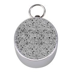 Cracked Texture Abstract Print Mini Silver Compasses