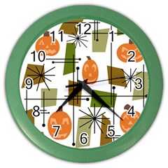 Halloween Mid Century Modern Color Wall Clock by KayCordingly