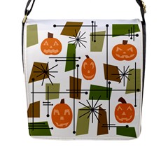 Halloween Mid Century Modern Flap Closure Messenger Bag (l) by KayCordingly