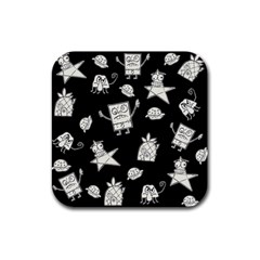 Doodle Bob Pattern Rubber Square Coaster (4 Pack)  by Valentinaart