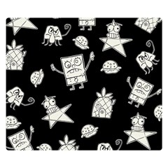 Doodle Bob Pattern Double Sided Flano Blanket (small)  by Valentinaart