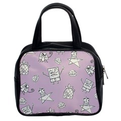 Doodle Bob Pattern Classic Handbag (two Sides) by Valentinaart