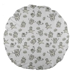 Doodle Bob Pattern Large 18  Premium Round Cushions