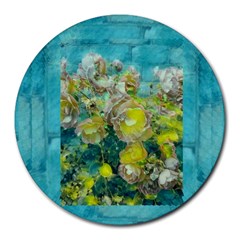 Bloom In Vintage Ornate Style Round Mousepads by pepitasart