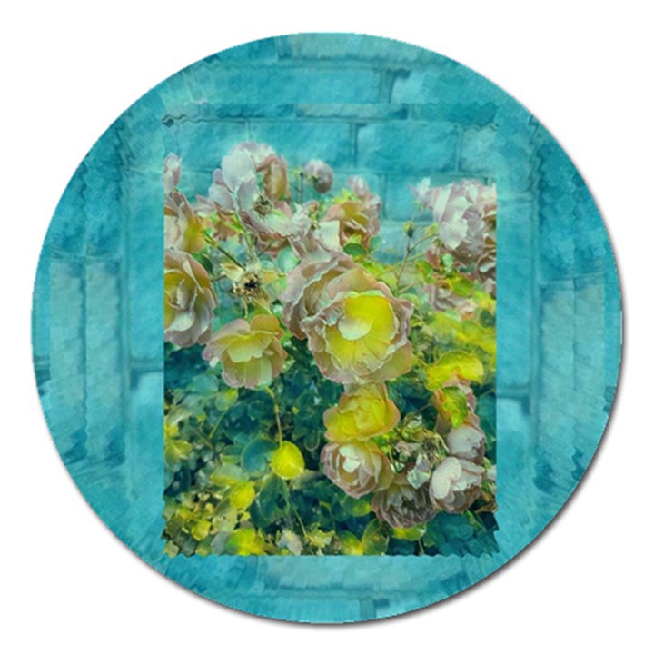 Bloom In Vintage Ornate Style Magnet 5  (Round)