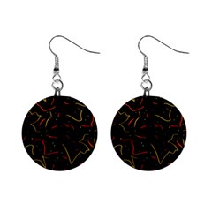 Lines Abstract Print Mini Button Earrings