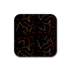 Lines Abstract Print Rubber Coaster (square) 