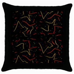 Lines Abstract Print Throw Pillow Case (black)