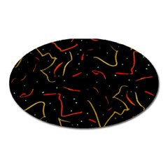 Lines Abstract Print Oval Magnet