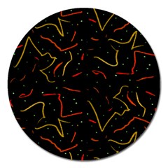 Lines Abstract Print Magnet 5  (round)