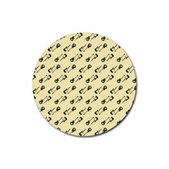 Guitar Guitars Music Instrument Rubber Coaster (round)  by Simbadda