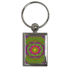Flowers In Rainbows For Ornate Joy Key Chains (rectangle)  by pepitasart