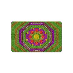 Flowers In Rainbows For Ornate Joy Magnet (name Card) by pepitasart