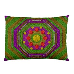 Flowers In Rainbows For Ornate Joy Pillow Case by pepitasart