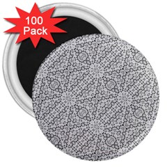 Geometric Grey Print Pattern 3  Magnets (100 Pack)