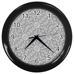 Geometric Grey Print Pattern Wall Clock (black)