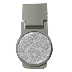 Geometric Grey Print Pattern Money Clips (round) 