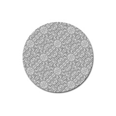 Geometric Grey Print Pattern Magnet 3  (round)